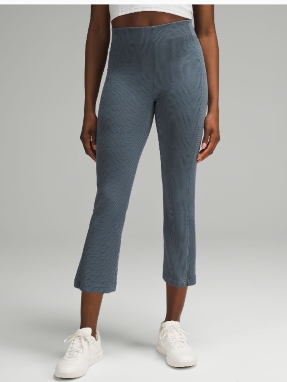 Lululemon Ribbed Softstreme Zip-Leg High-Rise Cropped Pant 25" Size 4